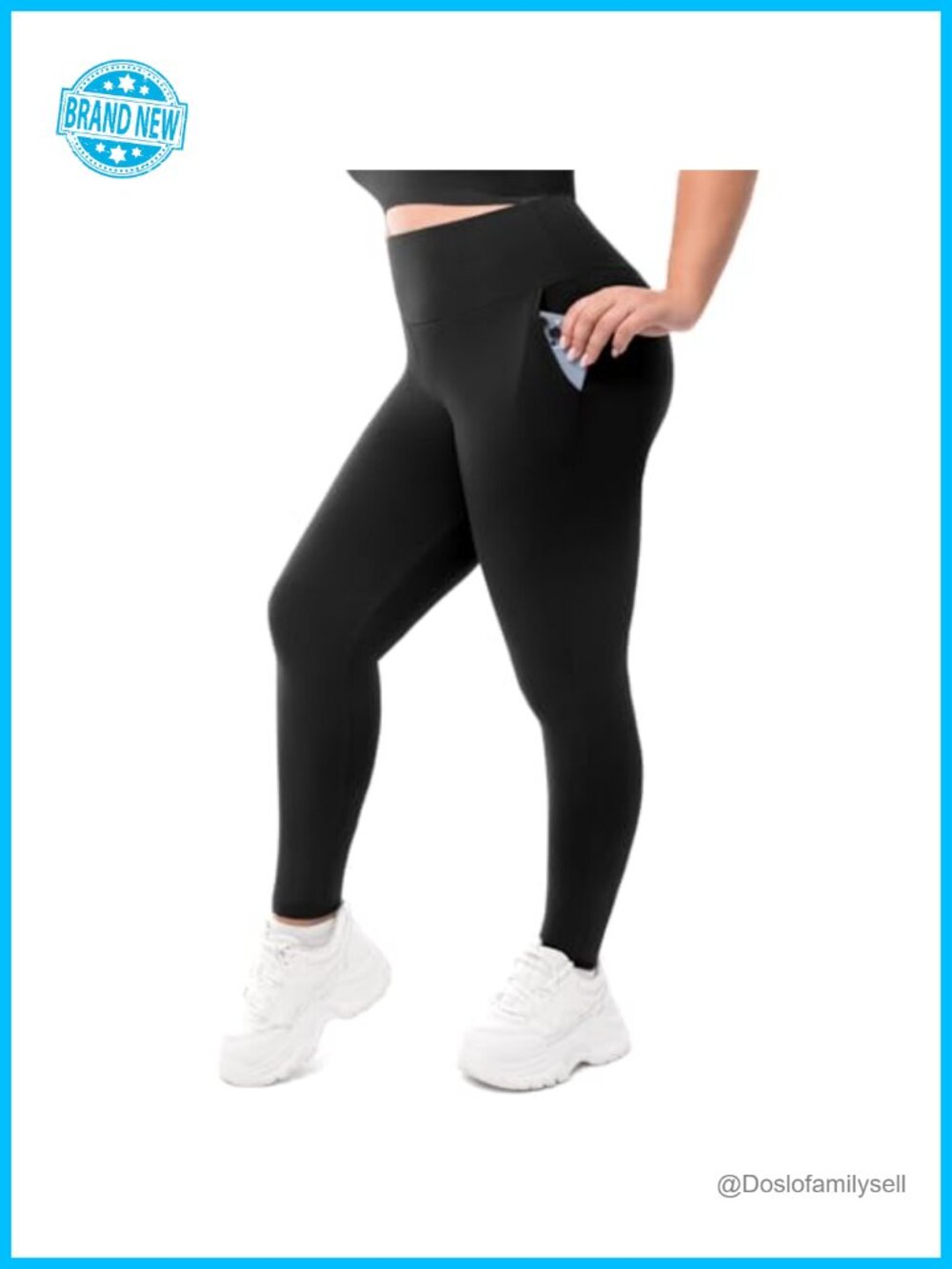 Plus Size High Waist Leggings with Pockets Women's Workout Yoga Pants